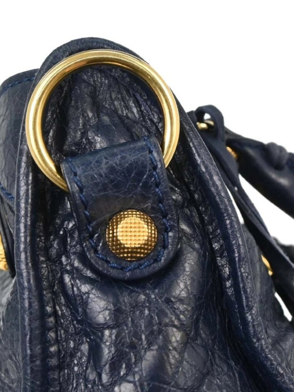 Balenciaga Navy Lambskin Giant City Mini Handbag 309544.4012.C.535269 187217 - Picture 9 of 14